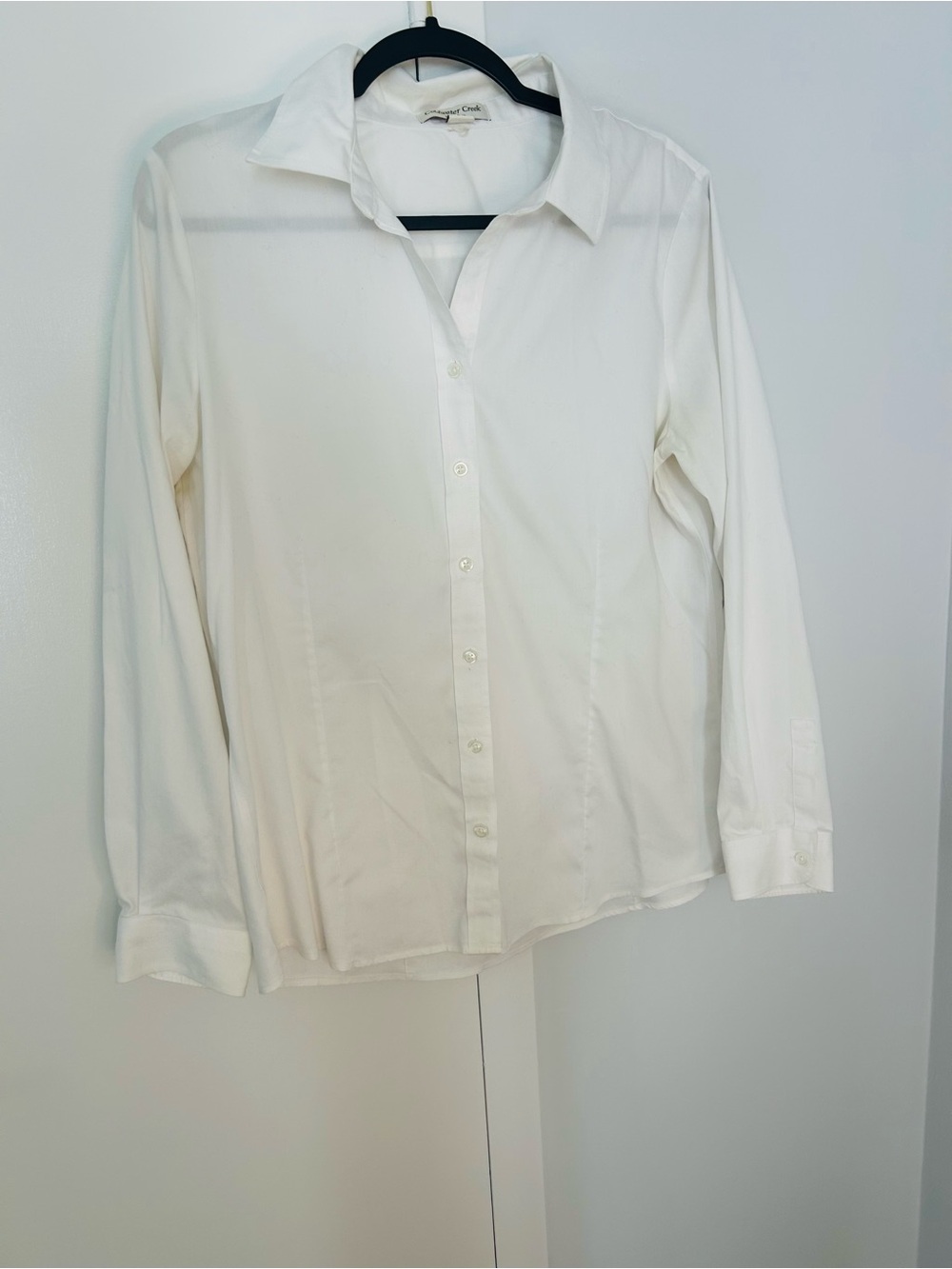 Coldwater Creek Women’s White Button-Down Shirt Size L